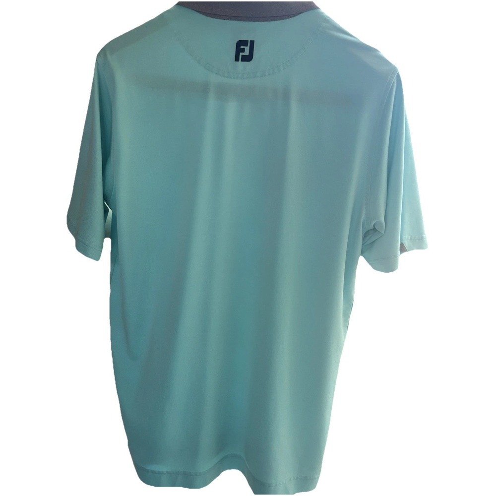 Foot Joy Mens Large Athletic Fit Teal  Pocket Golf Polo Short Sleeve Performance - Picture 7 of 10